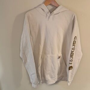 Carhartt Women’s Off-White Oversized Hoodie with Brown Logo